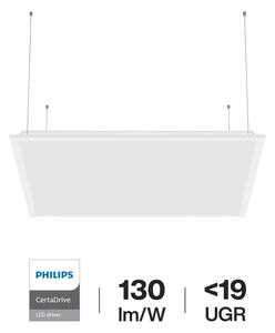 Pannello LED a Sospensione 60x60 44W BACKLIGHT, 130lm/W, UGR19 - PHILIPS CertaDrive Colore Bianco Naturale 4.000K