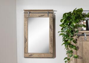 Specchio in legno di Mango 60x8x100 sbiancato laccato RAILWAY