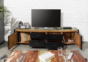 Mobile TV in legno di Legno riciclato 208x43x55 multicolore laccato INDUSTRIAL #106