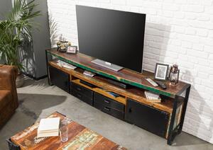 Mobile TV in legno di Legno riciclato 238x43x70 multicolore laccato INDUSTRIAL #107