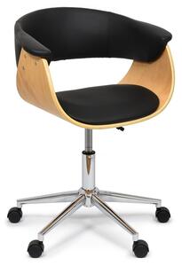 Elegante sedia da ufficio in legno rifinita con pelle Denver Contract Point
