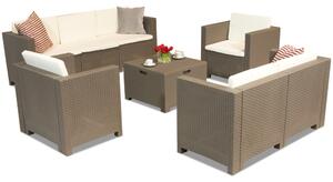 Un set di mobili in rattan per il giardino Colorado Coffee Box 7 cappuccino Bica