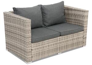 Divano 2 posti in polyrattan grigio Garden Point Roma