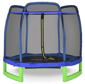 Mini trampolino da giardino con rete esterna 213 cm Jump Hero verde