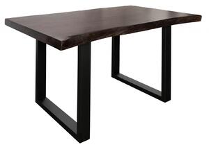 FREEFORM 5 Tavolo da pranzo in legno di acacia - laccato marrone /gambe in ferro - antracite mat 140x90x77