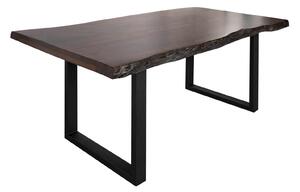 FREEFORM 5 Tavolo da pranzo in legno di acacia - laccato marrone / gambe in ferro - antracite mat 160x90x77