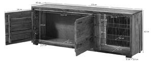 BARK #112 Mobile Tv in legno di acacia laccato / natur 175x40x63