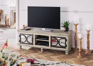 Mobile TV in legno di Mango 150x45x55 grigio scuro laccato HERMITAGE #611