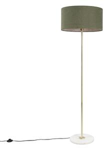 Lampada da terra in ottone con paralume verde 50 cm - KASO