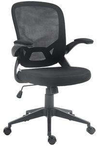 HOMCOM Sedia da Ufficio Ergonomica con Altezza Regolabile, Braccioli Ribaltabili e Tessuto a Rete, Nero|Aosom
