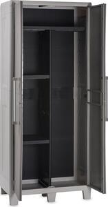 Urban Armadio da Esterno Portascope in Resina Antipioggia 2 ante 3 ripiani Dimensioni 78x49x182 cm colore Grigio