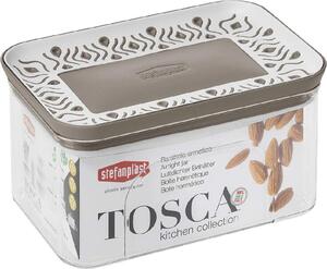 STEFANPLAST Barattolo Rettangolare ermetico 0.7 lt Tosca Resina Tortora - 55550