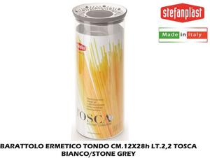 STEFANPLAST Barattolo Ermetico Tondo cm 12x28h lt 2,2 Tosca Bianco/Stone - SF55504