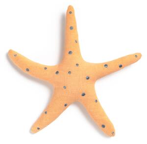 Cuscino Cordelia a forma di stella marina 100% cotone arancio