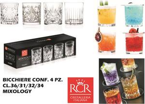 Rcr Cristallerie Bicchiere confezione 4 pezzi cl 36/31/32/34 Mixology Dof - RCR262496