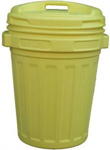 NUOVA PLASTICA ADRIATICA Bidone Spazzatura Pattumiera Rifiuti con Coperchio a Vite 50x62 h cm 70 Litri colore Giallo - BCAV70G