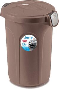 STEFANPLAST Bidone Spazzatura Pattumiera Rifiuti con Coperchio e Manici Capacit 23 Litri 37x32x46h cm colore Tortora - 70325 Jerry