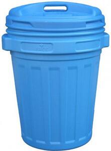 NUOVA PLASTICA ADRIATICA Bidone Spazzatura Pattumiera Rifiuti con Coperchio a Vite 50x62 h cm 70 Litri colore Blu - BCAV70B