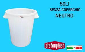 STEFANPLAST Bidone Spazzatura Pattumiera Rifiuti senza Coperchio 50 Litri colore Bianco - SF571