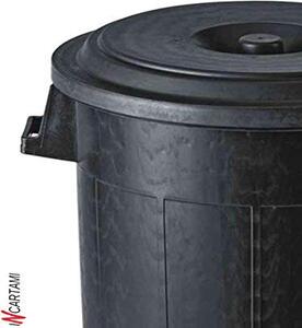 STEFANPLAST Bidone Spazzatura Pattumiera Rifiuti Plastica 50 litri senza Coperchio colore Nero - 25110