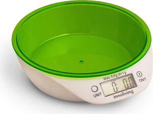 INNOLIVING Bilancia da cucina con ciotola peso massimo 5 Kg colore Verde INN133G