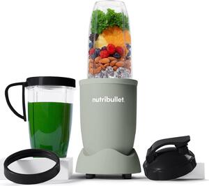 NutriBullet Blender Frullatore con Bicchiere Capacit 0.9 Litri Potenza 900 Watt + Caraffa da 700 ml e Coperchi colore Verde - NB907MAJD