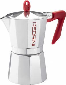 Pedrini Caffettiera Brillant 6 Tazze Manici e Pomello Rosso - PD908460