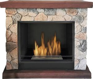 GMR Camino a Bioetanolo con 1 Bruciatore 5h di Combusione 90 x 30 x 81 cm - 542271 Sasso