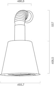 ARTEL Cappa Cucina Aspirante a Parete Larghezza 50 cm finitura Ghisa/Piombo - Urban Style