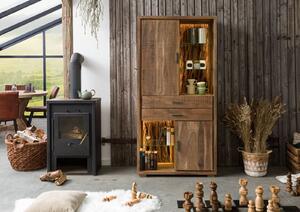 BARK #103 Credenza in legno di acacia laccato / natur 88x40x180