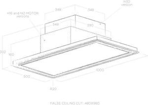Elica Cappa Cucina Aspirante Incasso da Soffitto Larghezza 100 cm colore Bianco - PRF0147735 SKYDOME H16 A/100 SkyDome
