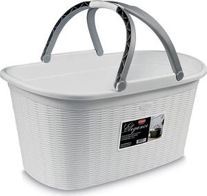 STEFANPLAST Cesta con manici Plastica 58 cm 35 Litri Bianco Elegance - 30200