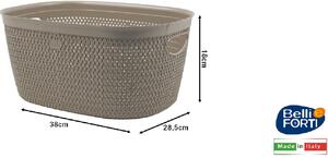 Belli E Forti Cesta Intreccio M cm 28.5x38x18h Tortora - L30301