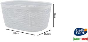 Belli E Forti Cesta Intreccio M cm 28.5x38x18h Bianco - L30303
