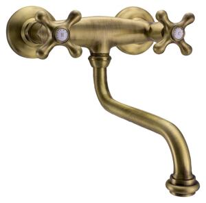 PB Rubinetto da cucina retrò Classic C, modello a parete, bronzo 10.2722