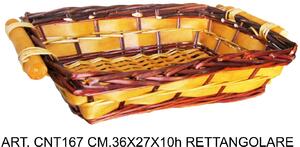 New Arcobaleno Cesta Vimini Cnt167 Rettangolare cm 36x27x10h - L733