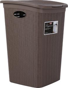 STEFANPLAST Cesto Portabiancheria Contenitore Bucato sporco in Plastica con coperchio Capacit 50 litri cm. 37x38,5x54,5 h colore Tortora - Eleganc