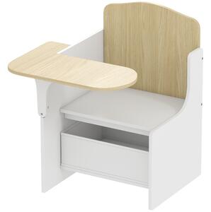 AIYAPLAY Scrivania e Sedia per Bambini con Vano Portaoggetti, Set Tavolo Attività 2-in-1 per Disegno Lettura e Giochi, Bianco | Aosom Italy