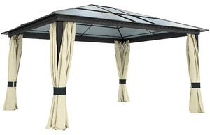 Outsunny Gazebo da Giardino in Alluminio con Tetto in PC, 430x360x265 cm