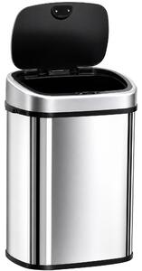 HOMCOM bidone infrarossi cestino infrarossi pattumiera infrarossi cestino homcom pattumiera homcom Argento, nero 40.9 × 28.9 × 75cm|Aosom