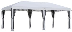 Outsunny Gazebo Pieghevole da Giardino con Zanzariera e Borsa di Trasporto, 6x3 m, Crema | Aosom Italy