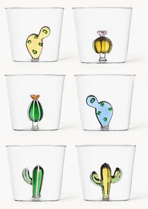 Set 6 bicchieri acqua in vetro borosilicato fatti a mano Desert Plants