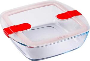 Pyrex Contenitore con coperchio quadro 25 cm 22 cm 7 cm Vetro borosilicato Trasparente - 212PH00/7144
