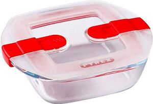 Pyrex Contenitore con coperchio quadro 14 cm 12 cm 4 cm Vetro borosilicato Trasparente - 210PH00/7146