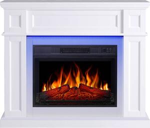 Caminetto elettrico ArtiFlame LINZ AF23S Caminetto elettrico da appoggio con funzione riscaldante da 18 W, effetto fiamma realistico, illuminazione a LED in 16 colori, telecomando, bianco