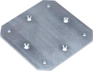 Airone Contropiastra Fissa per Supporto a Pavimento in Acciaio Zincato cm 25x25 per Vela Ombreggiante