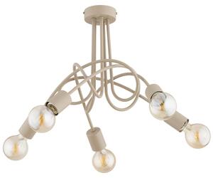 Lampada a sospensione con bracci intrecciati TANGO, beige, 5xE27x15W, metallo, dimensioni: 39x55x55 cm, IP20, Alfa