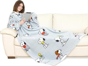 Kanguru Coperta con maniche 140 x 180 cm Plaid Colore Grigio - Deluxe Snoopy 1124