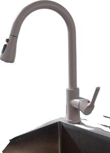 Miscelatore da cucina, acciaio inox, doppia maniglia, doccetta estraibile, CF04043YMWM Beige