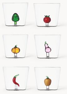 Set di 6 bicchieri acqua in vetro borosilicato fatti a mano Vegetables